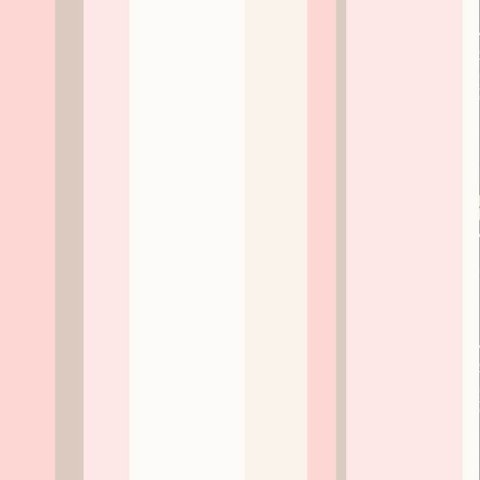 Papel de Parede Decorativo Baby Listrado para Meninas em Tons Rosas, Marrom, Branco e Creme 3,3m