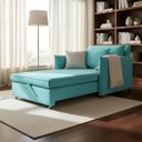 Ver imagem 2 de Poltrona-Cama Monica Retratil Macia Quarto Visita Sala Suede:Azul-Turquesa/Suede
