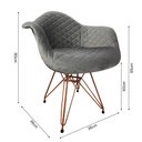 Ver imagem 5 de Kit 6 Poltronas Jantar Eames Eiffel Estofadas Cinza Base Cobre