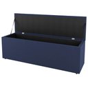 Ver imagem 3 de Kit Cabeceira e Baú Cama Box Casal Grace 140cm Suede Azul - Desk Design