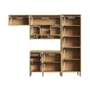 Ver imagem 4 de Cozinha Compacta Modulada 100% MDF 4 Peças 9 Portas 3 Gavetas e Vidro 274cm Vicenza Espresso Móveis Branco/Amêndoa