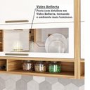 Ver imagem 6 de Cozinha Compacta Modulada 100% MDF 4 Peças 9 Portas 3 Gavetas e Vidro 274cm Vicenza Espresso Móveis Branco/Amêndoa