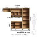 Ver imagem 3 de Cozinha Compacta Modulada 100% MDF 4 Peças 9 Portas 3 Gavetas e Vidro 274cm Vicenza Espresso Móveis Branco/Amêndoa