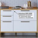 Ver imagem 5 de Cozinha Compacta Modulada 100% MDF 4 Peças 9 Portas 3 Gavetas e Vidro 274cm Vicenza Espresso Móveis Branco/Amêndoa