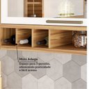 Ver imagem 7 de Cozinha Compacta Modulada 100% MDF 4 Peças 9 Portas 3 Gavetas e Vidro 274cm Vicenza Espresso Móveis Branco/Amêndoa