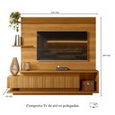 Ver imagem 5 de Home Theater Istambul 2.1 Estante Completa Decoração Sala Estar Rack com Painel - Freijó Ripado