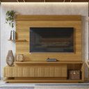 Ver imagem 2 de Home Theater Istambul 2.1 Estante Completa Decoração Sala Estar Rack com Painel - Freijó Ripado