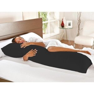Travesseiro de Corpo com Fronha Mega 100% Algodão Preto