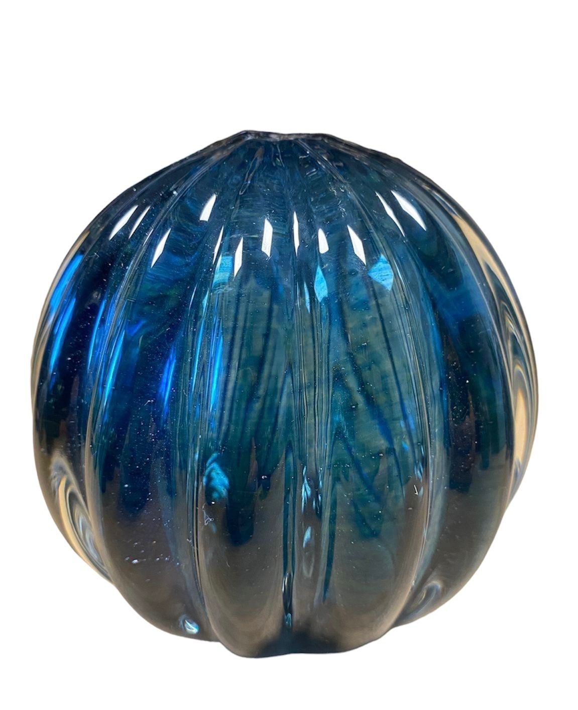 Esfera Murano Azul Petróleo - 12 X 12 Cm Casa Del Grande