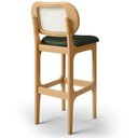 Ver imagem 5 de Kit 02 Banquetas Altas para Cozinha Bancada Sala Tela Betta Fixa L02 Couríssimo Verde Musgo - Lyam
