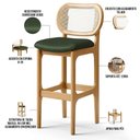 Ver mais imagens de Kit 02 Banquetas Altas para Cozinha Bancada Sala Tela Betta Fixa L02 Couríssimo Verde Musgo - Lyam