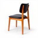 Ver imagem 3 de Cadeira de Jantar Manuela Madeira Maciça Estofada Di Franco Madeira Mel Courino Preto