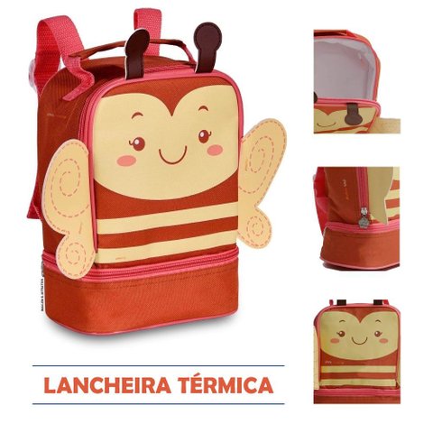 Lancheira Térmica Infantil Escolar Passeio Costas Abelha Clio