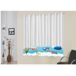 Cortina Infantil Tecido Oxford 2,20 x 1,40 Aviões - 1