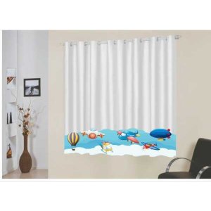 Cortina Infantil Tecido Oxford 2,20 x 1,40 Aviões