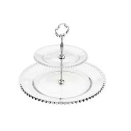 Prato Duplo para Doce em Cristal WOLFF Pearl 32X24CM 35212 - 1