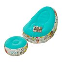 Ver imagem 1 de Poltrona Inflável Super Lounge Grafite com Puff Aveludado Vg Plus Azul