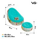 Ver imagem 5 de Poltrona Inflável Super Lounge Grafite com Puff Aveludado Vg Plus Azul