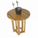 Ver imagem 1 de Mesa Lateral Design Redonda Madeira Nobre