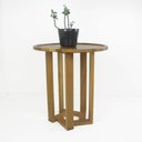 Ver imagem 2 de Mesa Lateral Design Redonda Madeira Nobre