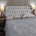 Ver imagem 2 de Cabeceira Painel Capitone Vintage Suede Liso Branco 140 x 60 RBL