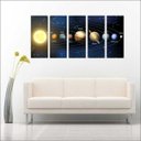 Ver imagem 3 de Quadro Decorativo Universo Planetas Galáxias Sistema Solar Mosaico 5 Peças Com Moldura