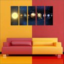 Ver imagem 4 de Quadro Decorativo Universo Planetas Galáxias Sistema Solar Mosaico 5 Peças Com Moldura