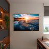 Quadro Decorativo Tela Canvas Paisagem Amazing Beautiful Sunset com Moldura Dourada - 120x80 Cm - 3