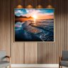 Quadro Decorativo Tela Canvas Paisagem Amazing Beautiful Sunset com Moldura Dourada - 120x80 Cm - 2