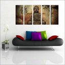 Ver imagem 3 de Quadro Decorativo Buda Budismo Budista Salas Interiores Mosaico 5 Peças Com Moldura