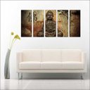 Ver imagem 1 de Quadro Decorativo Buda Budismo Budista Salas Interiores Mosaico 5 Peças Com Moldura