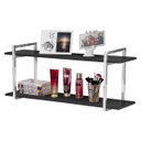 Ver imagem 2 de Nicho Sala e Quarto Cromado Com Prateleiras Preto 120cm
