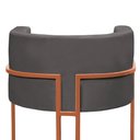 Ver imagem 3 de Poltrona Reforçada Decorativa Sala Nayara Base Ferro Bronze Suede Cinza