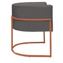 Ver imagem 4 de Poltrona Reforçada Decorativa Sala Nayara Base Ferro Bronze Suede Cinza