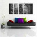 Ver imagem 4 de Quadro Decorativo Buda Budismo Budista Salas Interiores Mosaico 5 Peças Com Moldura