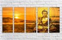 Ver imagem 1 de Quadro Decorativo Buda Budismo Budista Salas Interiores Mosaico 5 Peças Com Moldura