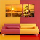 Ver imagem 3 de Quadro Decorativo Buda Budismo Budista Salas Interiores Mosaico 5 Peças Com Moldura