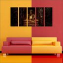 Ver imagem 2 de Quadro Decorativo Buda Budismo Budista Salas Interiores Mosaico 5 Peças Com Moldura