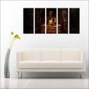 Ver imagem 1 de Quadro Decorativo Buda Budismo Budista Salas Interiores Mosaico 5 Peças Com Moldura