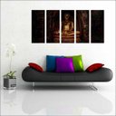Ver imagem 3 de Quadro Decorativo Buda Budismo Budista Salas Interiores Mosaico 5 Peças Com Moldura