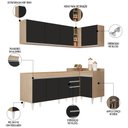 Ver imagem 3 de Armário de Cozinha Modulado de Canto Esquerdo 5 Peças Cp52 Balcão sem Tampo Castanho/preto - Lumil L