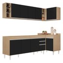 Ver imagem 1 de Armário de Cozinha Modulado de Canto Esquerdo 5 Peças Cp52 Balcão sem Tampo Castanho/preto - Lumil L