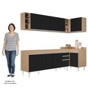 Ver imagem 5 de Armário de Cozinha Modulado de Canto Esquerdo 5 Peças Cp52 Balcão sem Tampo Castanho/preto - Lumil L