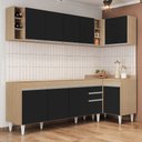 Ver imagem 2 de Armário de Cozinha Modulado de Canto Esquerdo 5 Peças Cp52 Balcão sem Tampo Castanho/preto - Lumil L