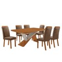 Ver imagem 2 de Mesa de Jantar Yasmin 180 cm Tampo MDF Laminado Canto Copo com 6 Cadeiras Aline