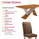 Ver imagem 7 de Mesa de Jantar Yasmin 180 cm Tampo MDF Laminado Canto Copo com 6 Cadeiras Aline