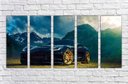 Ver imagem 1 de Quadro Decorativo Carros Corvette Salas Decorações Interiores 5 Peças Com Moldura