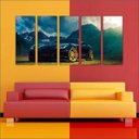 Ver imagem 3 de Quadro Decorativo Carros Corvette Salas Decorações Interiores 5 Peças Com Moldura