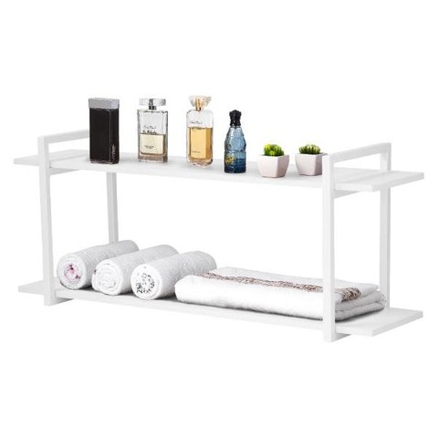 Nicho Banheiro Branco Com Prateleiras Branco 80cm
