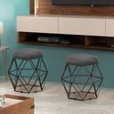 Ver imagem 3 de Puff Decorativo Onix Com Armação Preto Para Sala Em Veludo